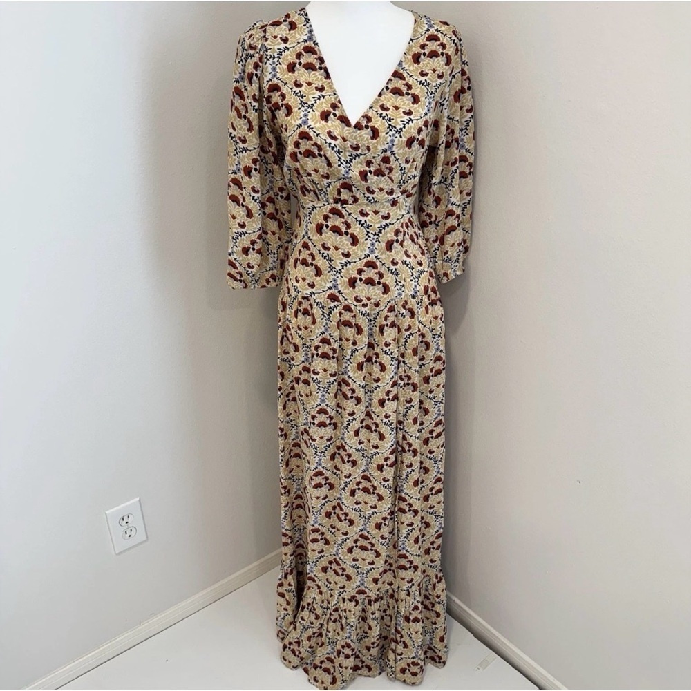 Bila77 Long Sleeve Floral Maxi Dress Boho XS
